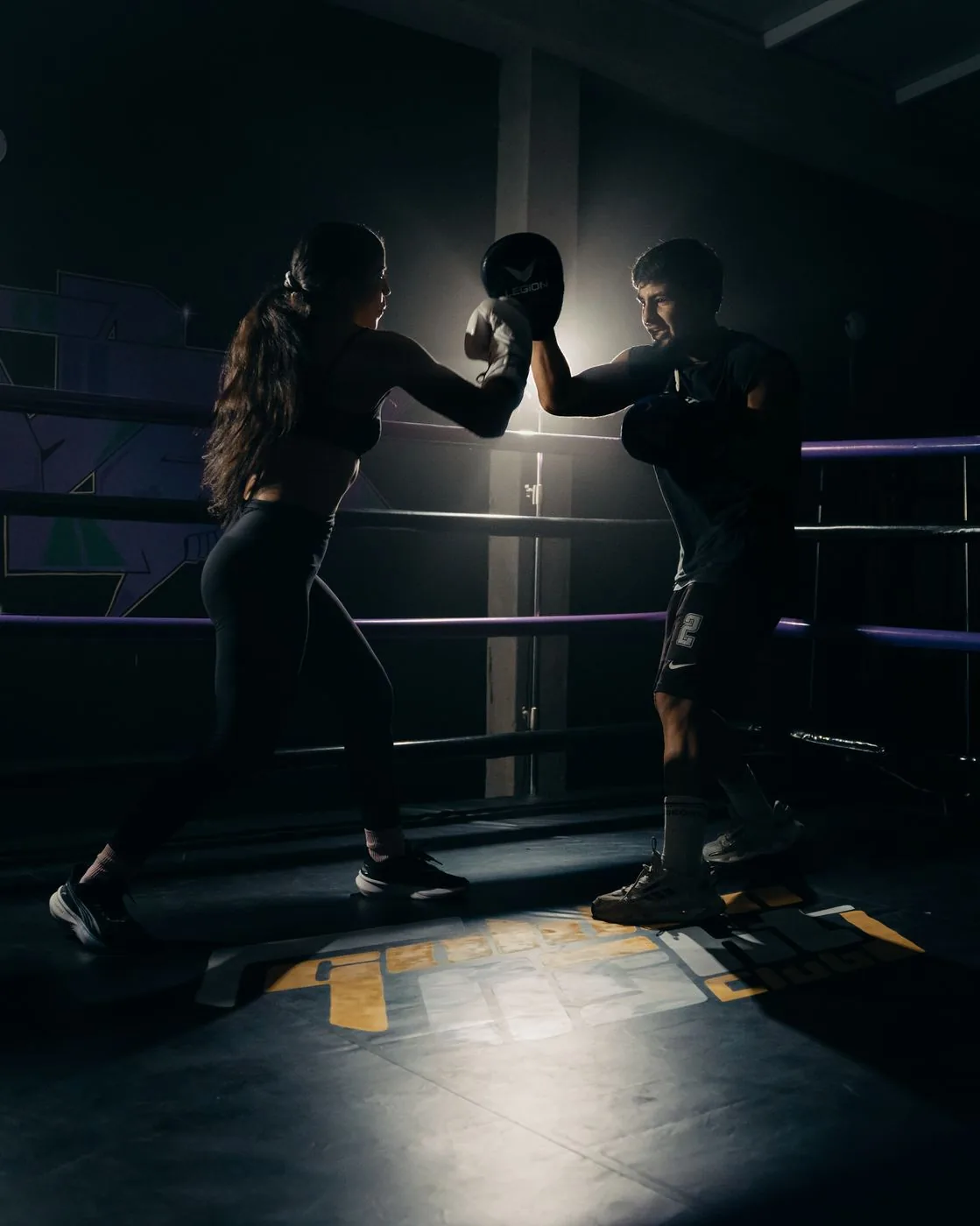 Entrenamiento de pádel en el ring